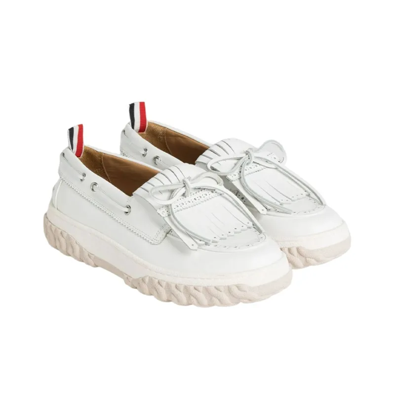 THOM BROWNE· Flat Shoes Women's White Brown-1