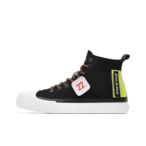 Dickies Canvas Shoes Unisex High-Top Black/White/Yellow