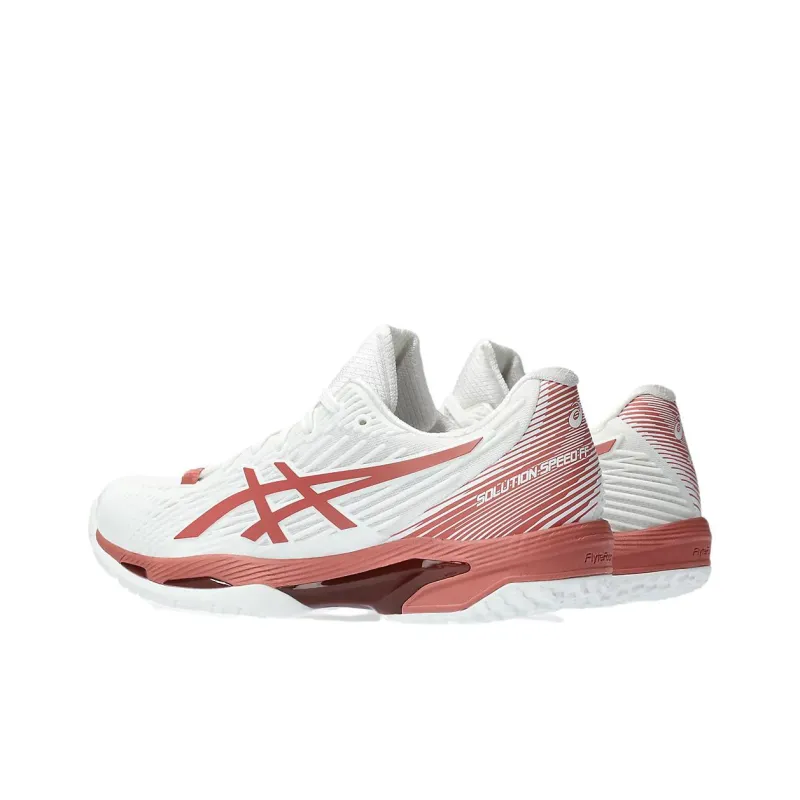 Asics Solution Speed FF 2 OC Shock Absorbers Low Top Tennis Shoes Women's Red White-3