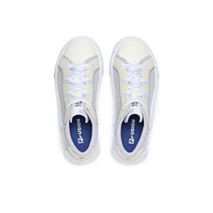 FILA FUSION POP Anti-Slip And Wear-Resistant Lightweight Low-Top Canvas Shoes Women's Purple White-2