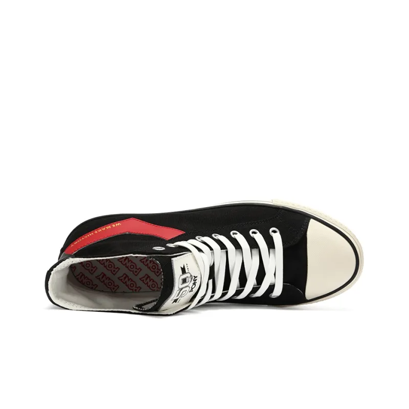 PONY Shooter Anti Slip Wear Resistant High Top Canvas Shoes Unisex Black-2