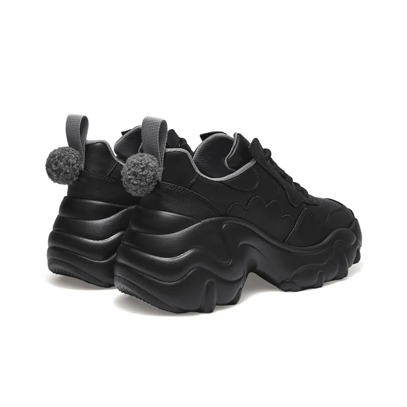 ZSAZSAZSU Chunky Sneakers Women's Low-Top Black-2