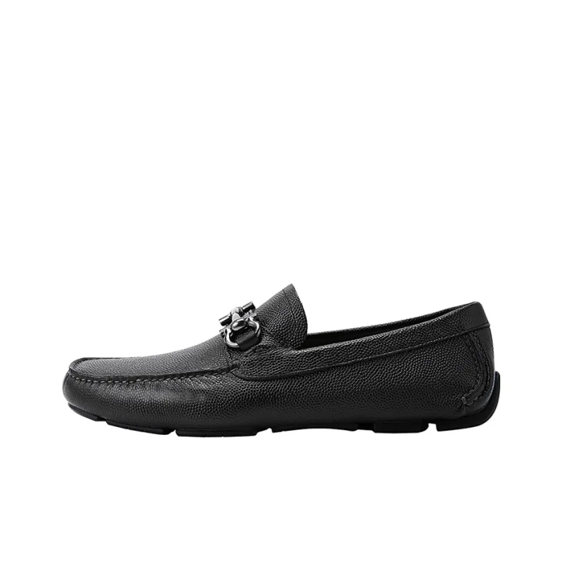 Salvatore Ferragamo Men's Black Gancini Moccasin Brand-0
