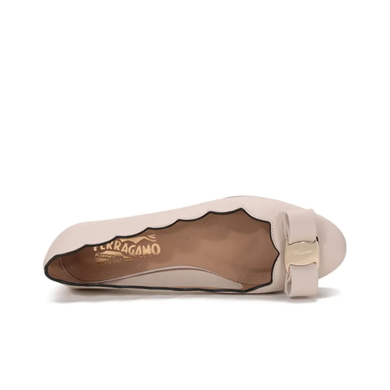 FERRAGAMO Flat Shoes Women's Bone-4