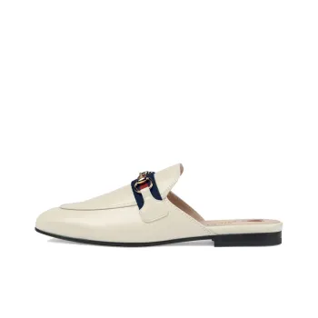 GUCCI Princetown Slipper White Web Leather