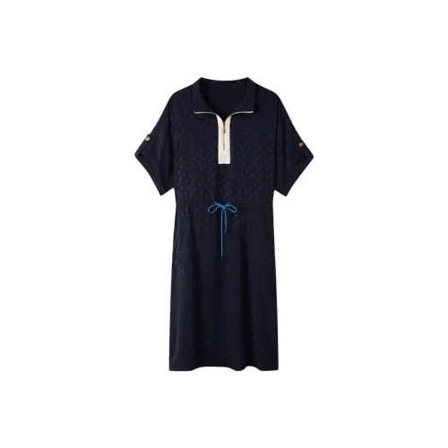 PSALTER Short-Sleeved Dresses Women's Deep Sea Blue