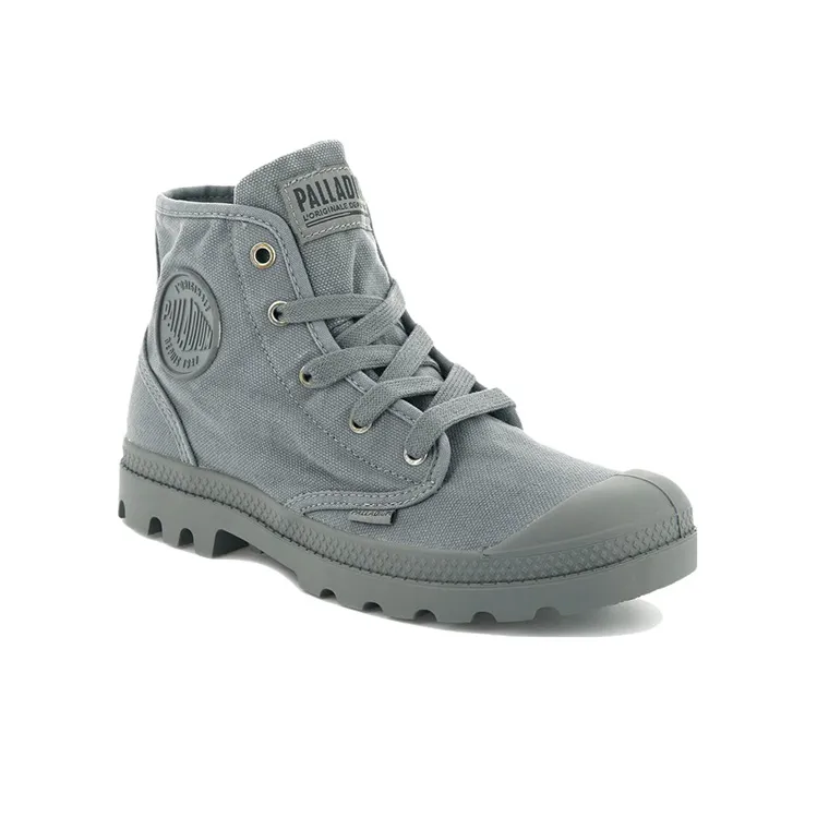 Palladium Pampa Hi Anti-Slip And Wear-Resistant Breathable High-Top Canvas Shoes Women's Gray-2