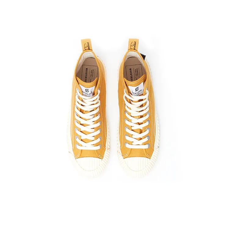 Excelsior Canvas Shoes Unisex High Top Yellow/White-3