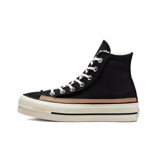 Converse Chuck Taylor All Star Women's Raw Edge Platform High 'Black Champagne Tan'