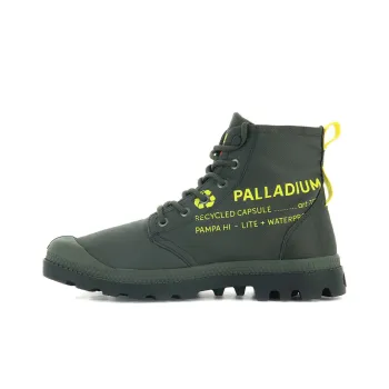 Palladium Pampa Rcycl Wp 2 Anti-Slip And Wear-Resistant Water-Resistant High-Top Canvas Shoes Unisex Army Green