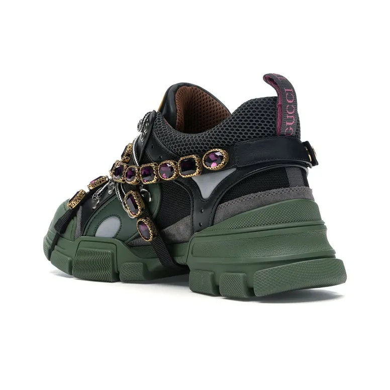 GUCCI Flashtrek Sega Green Removable Crystal-3