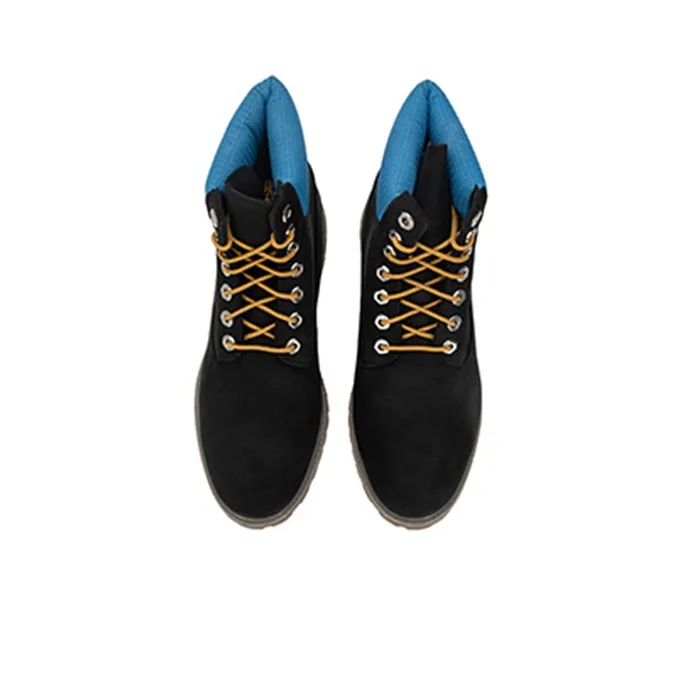 Timberland Premium 6 Inch Waterproof Boots 'Black Nubuck With Blue'-3