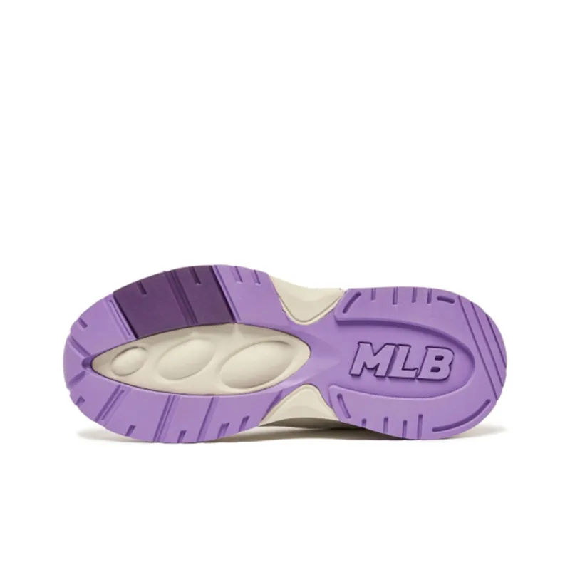 MLB Big Ball Chunky Lite Cushioning Anti Slip And Wear Resistant Low Top Chunky Sneakers Unisex White Purple-4