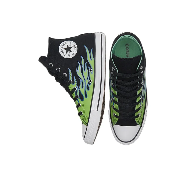 Converse Chuck Taylor All Star 'Black Green Flame'-3