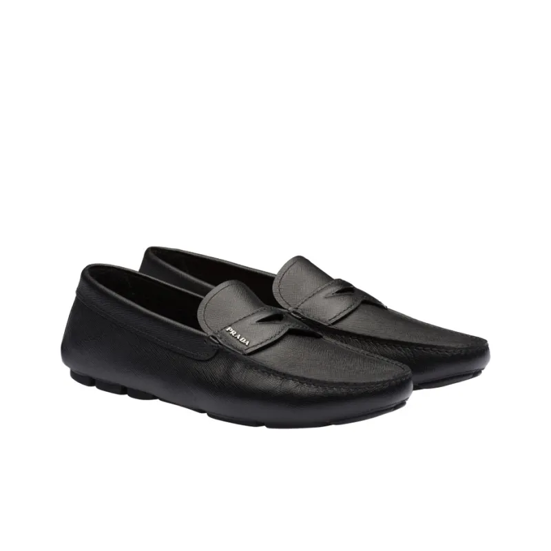 PRADA Prada Saffiano Girl Casual Shoes Low Heel Men's Black-1