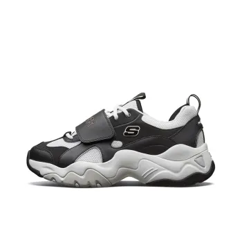Skechers D'LITES 3.0 Cushioned Slip Resistant Abrasion Resistant Breathable Low Top Chunky Sneakers Men's Black White