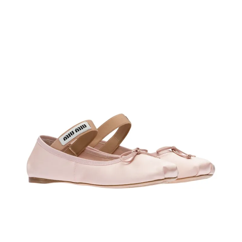 MIU MIU Logo Strap Ballet Flats-2