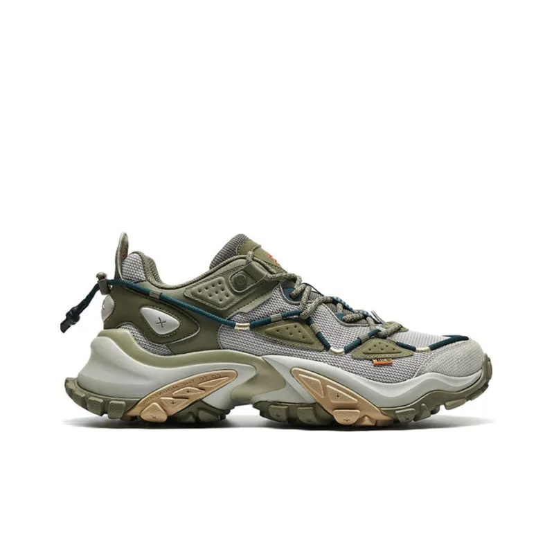XTEP Shaolin Collection Slip Resistant Low Top Chunky Sneakers Men's Gray-1