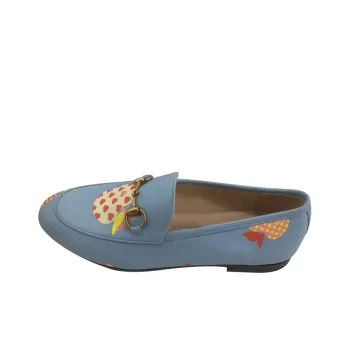 GUCCI Leather Slip On 'Blue Red' Women's