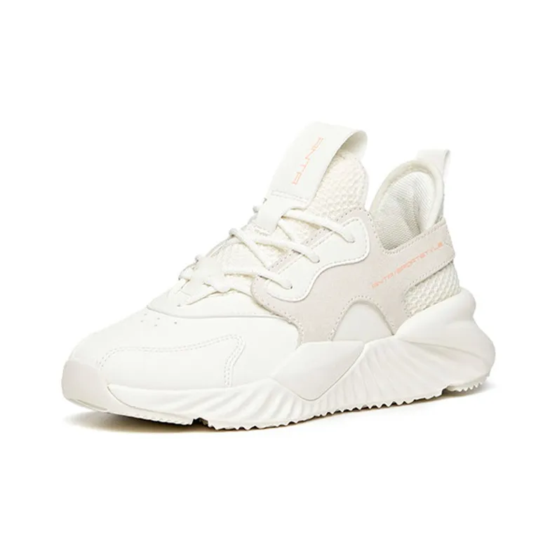 ANTA Chunky Sneakers Women's Low Top Ivory White/Light Brown-2