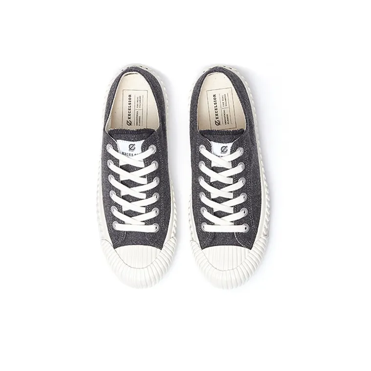 Excelsior Canvas Shoes Unisex Low Top Dark Gray-3