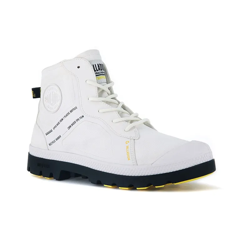 Palladium Pampa Lite+ Rc Wp+ 2 Wear-Resistant Water-Resistant Height Increasing High-Top Canvas Shoes Unisex White-2