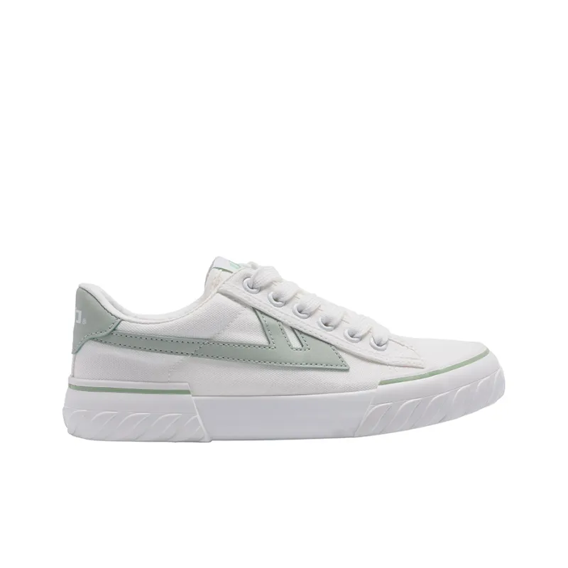 Warrior Wear resistant And Lightweight Low Top Canvas Shoes Unisex White Green-1