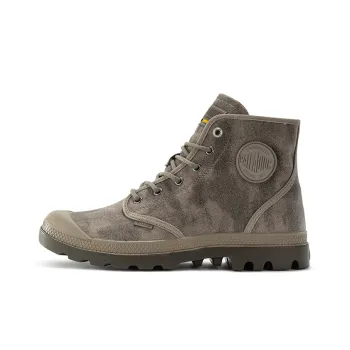 Palladium Pampa Canvas Shoes Unisex High Top Lunar Rock Gray