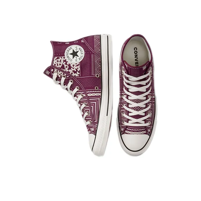 Converse Chuck Taylor All Star High 'Geometric Patchwork - Deep Bordeaux'-3