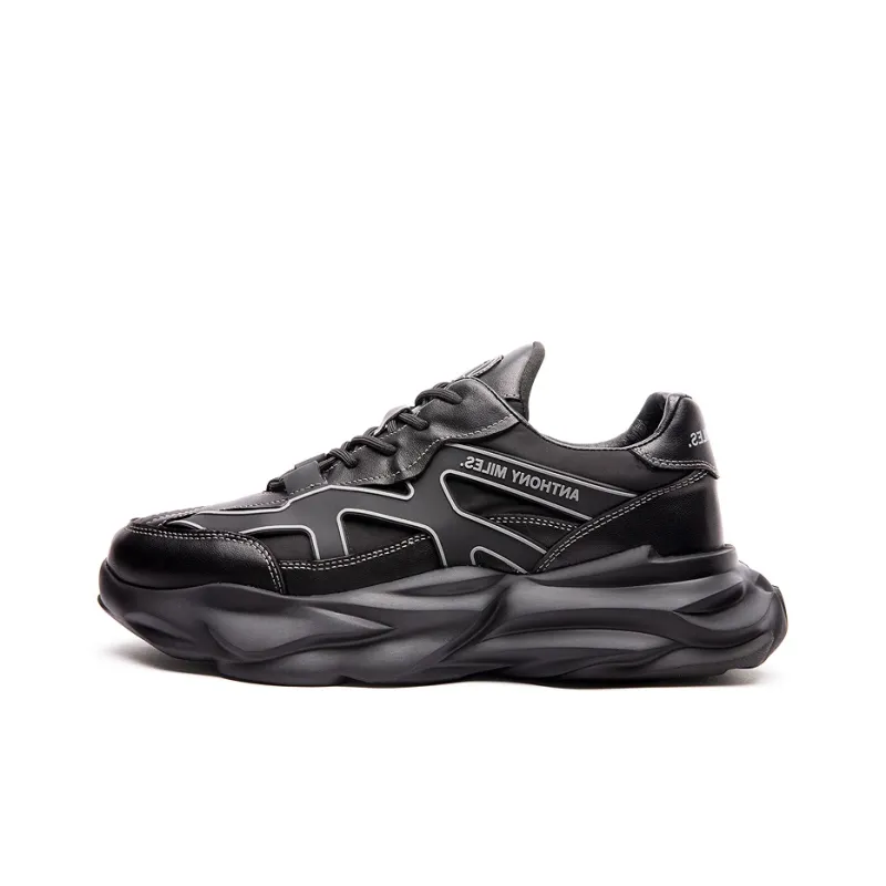Anthony Miles Chunky Sneakers Men Low Top Black-0