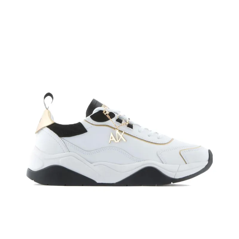 ARMANI EXCHANGE Logo-charm Leather Lace-up Sneakers-1