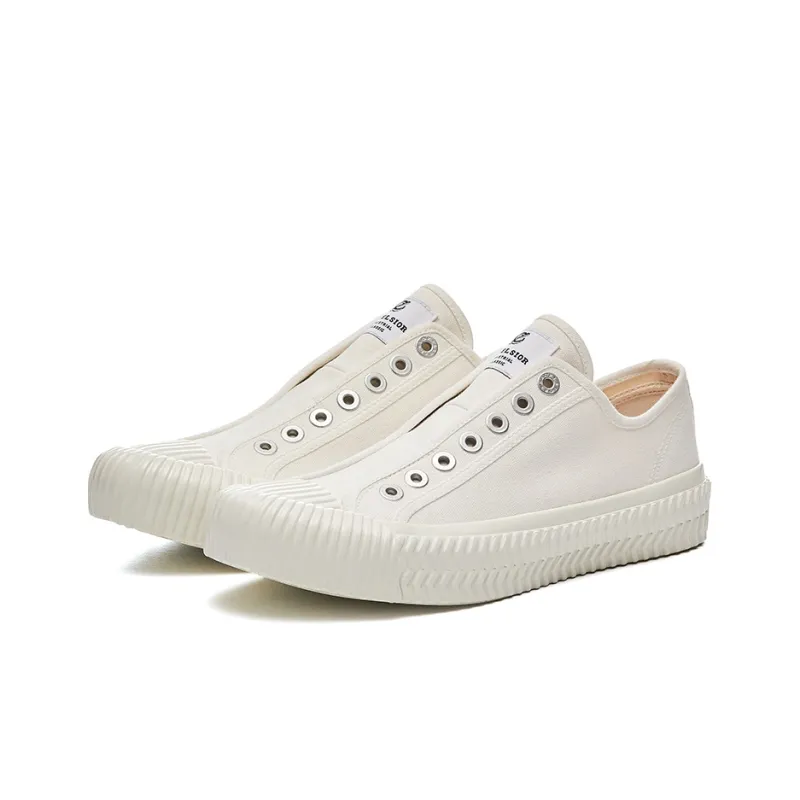 EXCELSIOR Cookie Shoes Official BOLT On Slip on Wear Resistant Low Top Canvas Shoes Unisex Steam White-1