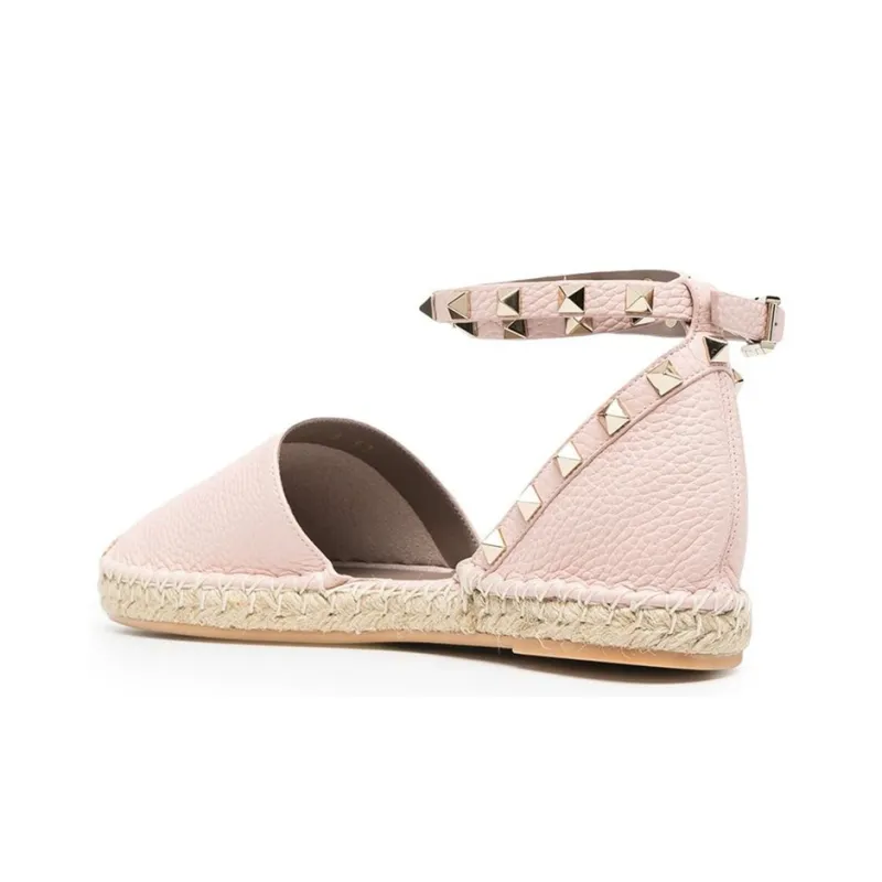 Valentino Rockstud Casual Single Shoes Women's Pink-2