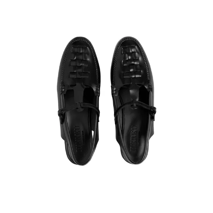 Hereu Roqueta Leather Slingback Loafers-2