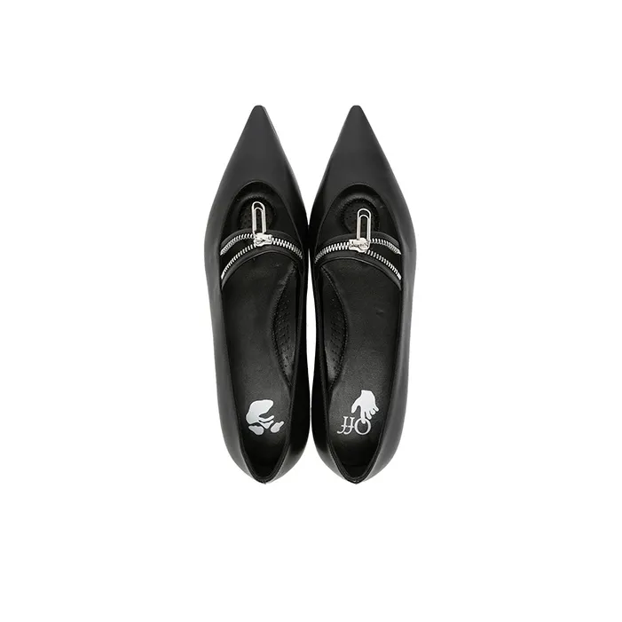 OFF-WHITE Paperclip-detail Ballerina Shoes Women's-4