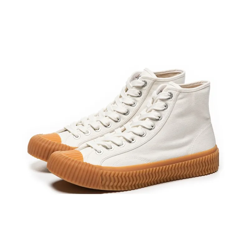 Excelsior Canvas Shoes Unisex High Top Steam White/Caramel-1