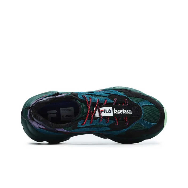 FACETASM x FILA FUSION Low Top Chunky Sneakers Women's Black Green-2