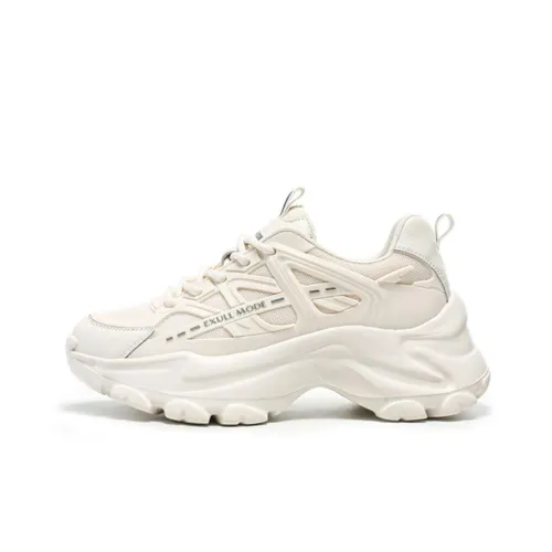 EXULL Q Chunky Sneakers Women's Low-Top Off White