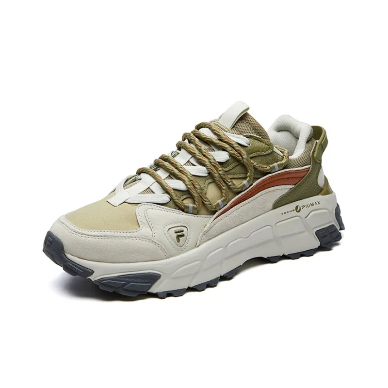 FILA FUSION Skyrunner Cushioning Anti Slip Wear Resistant Breathability Low Top Chunky Sneakers Men's Silver Green-1