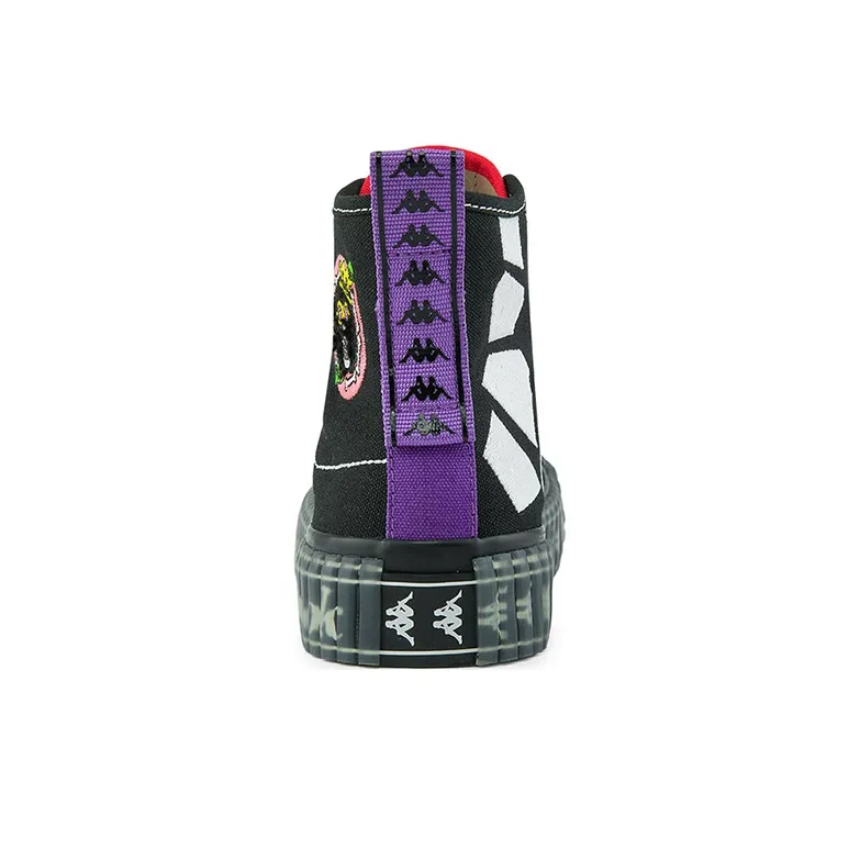 Kappa Canvas Shoes Unisex High Top Black/Warm Red-3