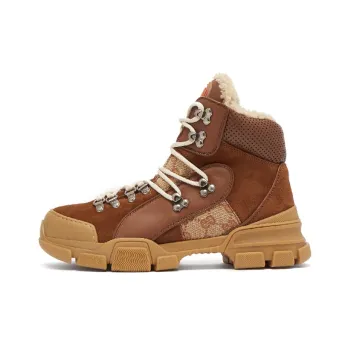 GUCCI Flashtrek Coverage Lightweight Thermal High Top Chunky Sneakers Women's Brown