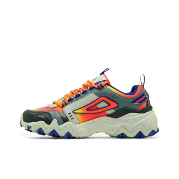FILA Oakmont TR Cushioning Anti Slip And Wear Resistant Low Top Chunky Sneakers Women's Blue Gray Orange US Version