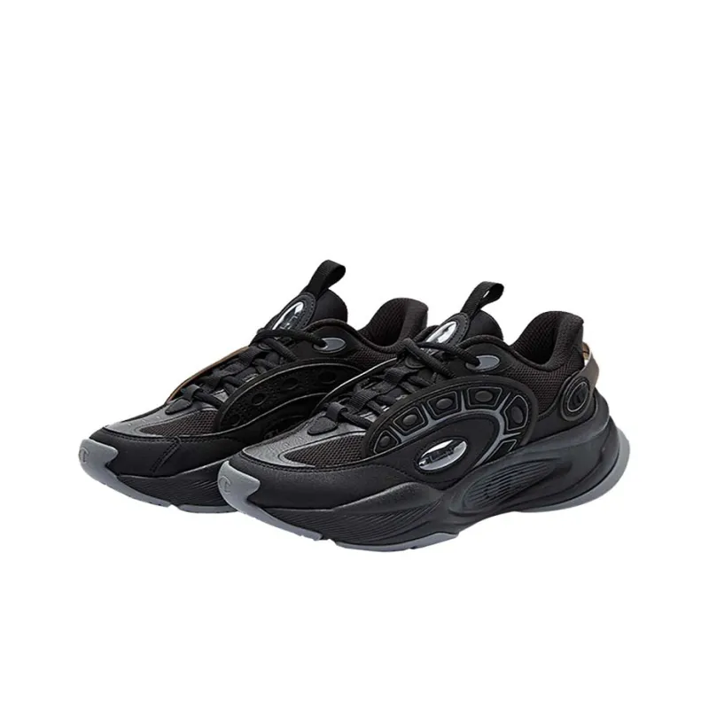 Champion Anti Slip Wear Resistant Low Top Chunky Sneakers Women's Black-2