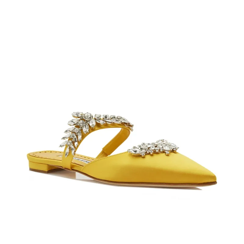 MANOLO BLAHNIK Lurumflat Women's Casual Shoes Women's Yellow-2