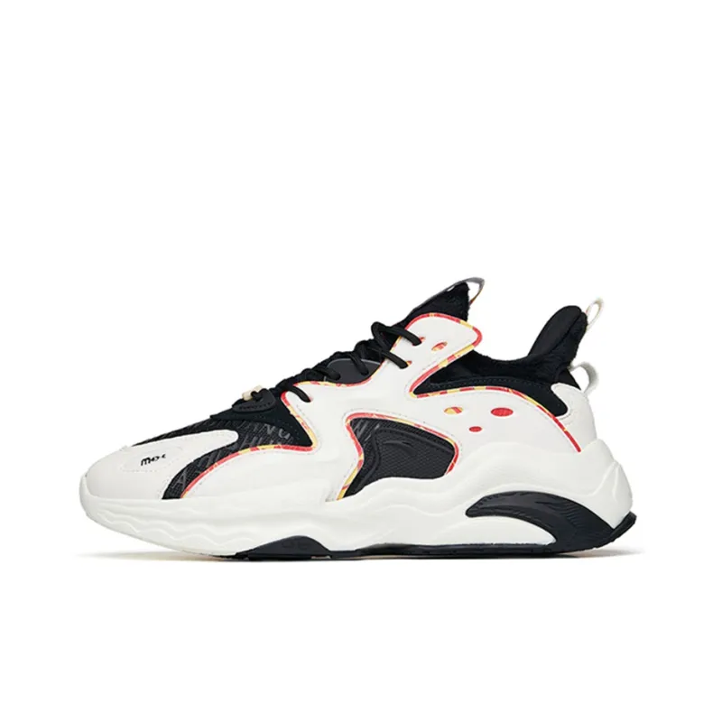 My King Mansleep X ANTA Life Collection Chunky Sneakers Men Low-Top Black/White/Red-0