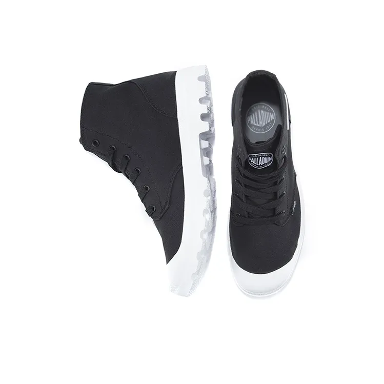 Palladium Blanc Hi Abrasion Resistant Breathable High Top Canvas Shoes Unisex Black White-2