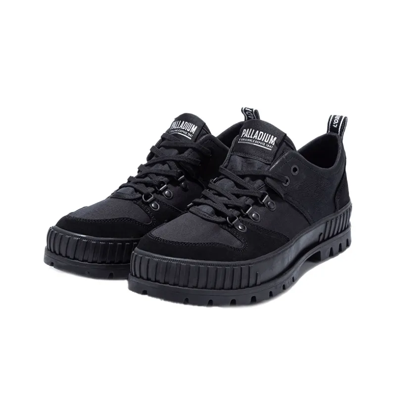 Palladium PallaShock LoHiker Anti Slip Wear Resistant Low Top Canvas Shoes Unisex Black-1
