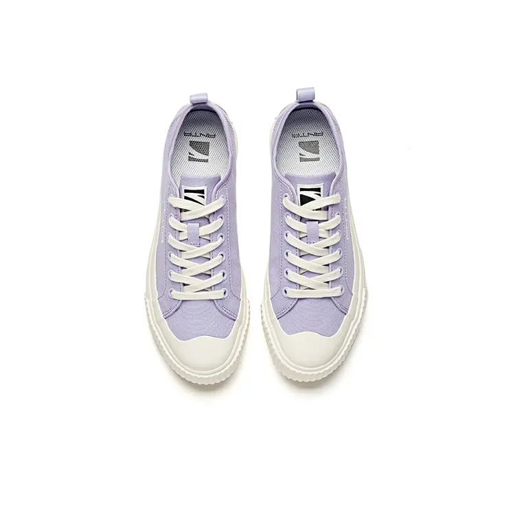 ANTA Canvas Shoes Women's Low Top Light Purple/White-2