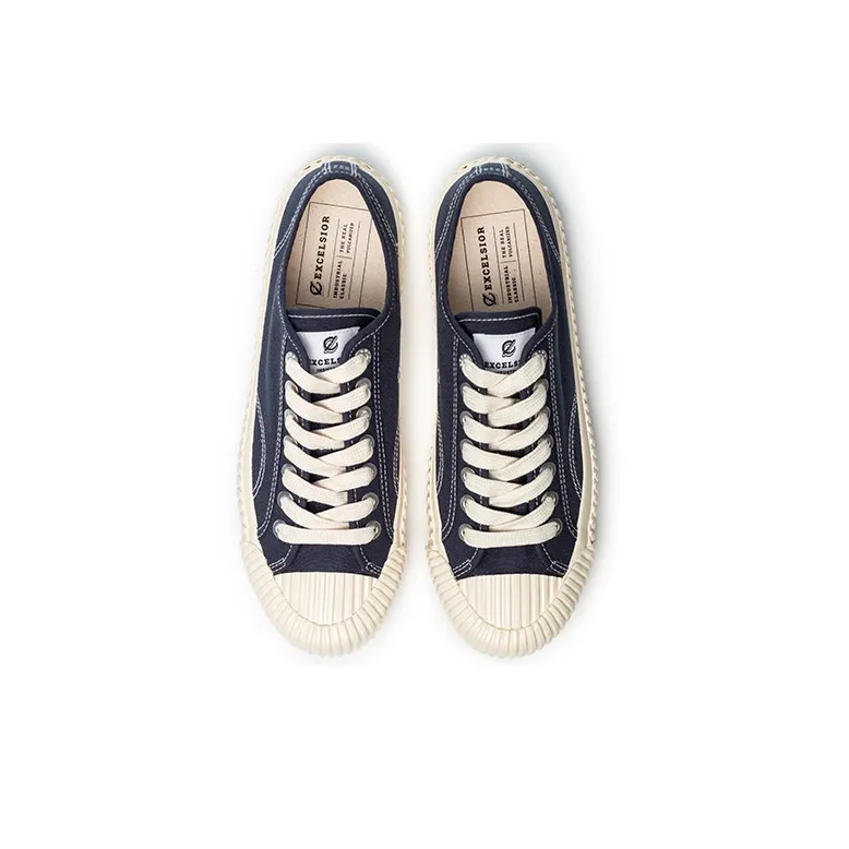 Excelsior Canvas Shoes Unisex Low Top Dark Blue-3