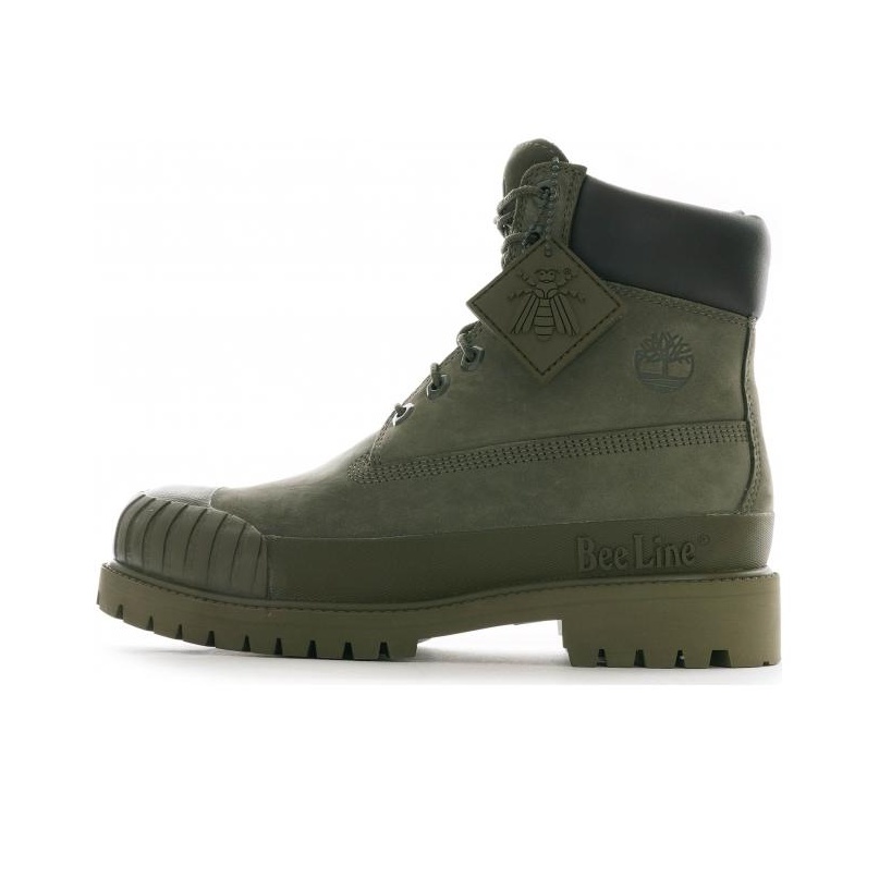 Dark green timbs best sale